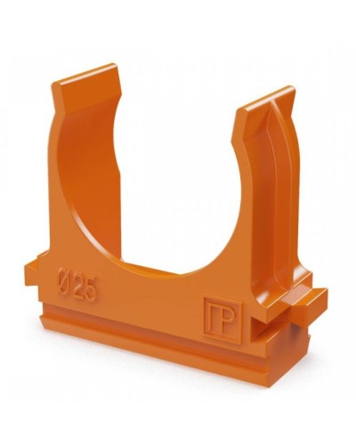 Крепёж-клипса для труб АБС-пластик оранжевая D25 (100 шт) (PR13.0065). Крепление для труб ПВХ. Промрукав в Пушкино