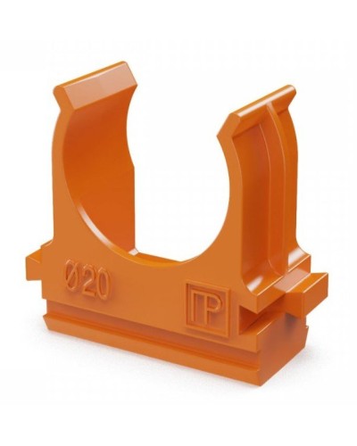 Крепёж-клипса для труб АБС-пластик оранжевая D20 (100 шт) (PR13.0064). Крепление для труб ПВХ. Промрукав в Пушкино