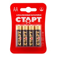 СТАРТ LR6-BL4 (1,5 В, AA, LR6), упак. 4 шт. БЛИСТЕР. Алкалиновые батарейки. СТАРТ