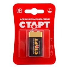 СТАРТ 6LR61-BL1 (9 В, Крона,  6LR61), БЛИСТЕР. Алкалиновая батарейка. СТАРТ